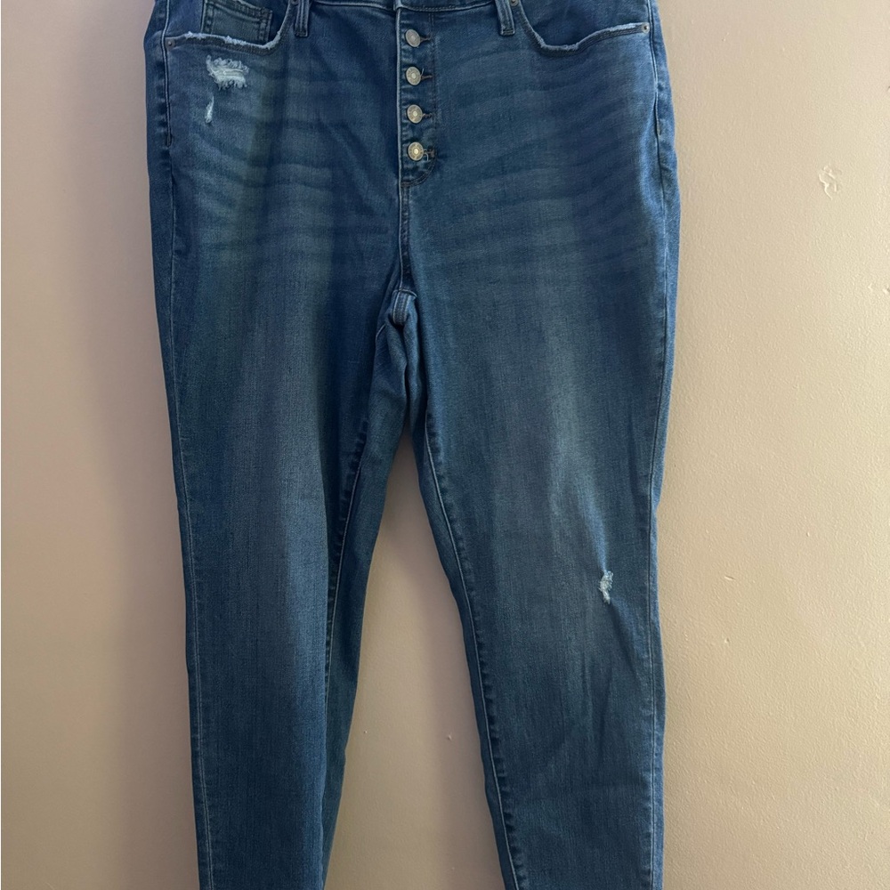 Ava & Viv High Rise Distressed Blue Jeans